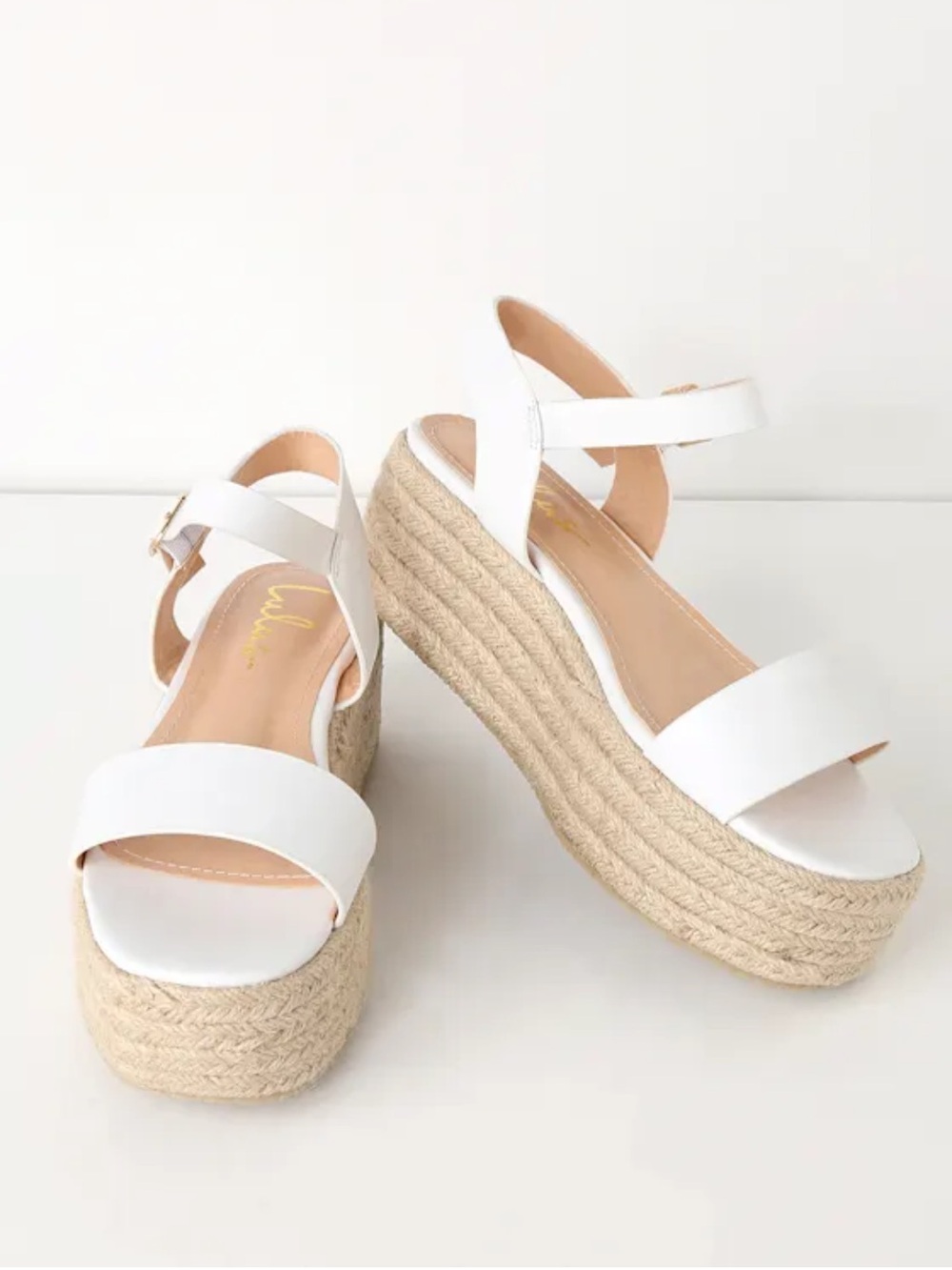 Corsa White Espadrille Flatform Sandals